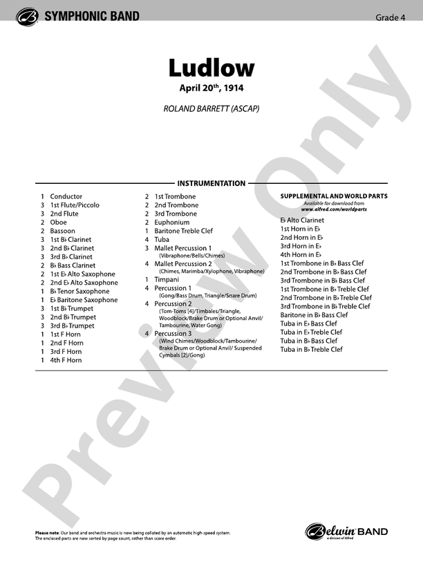 Ludlow - Concert Band Conductor Score & Parts (Digital Download)