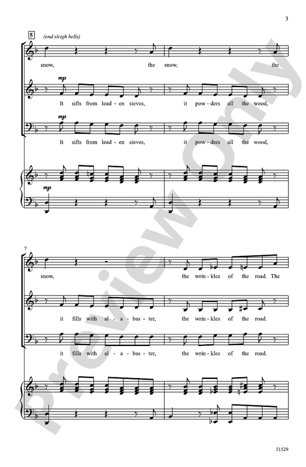 The Snow - 3 Part Mixed Choral Octavo (Digital Download)