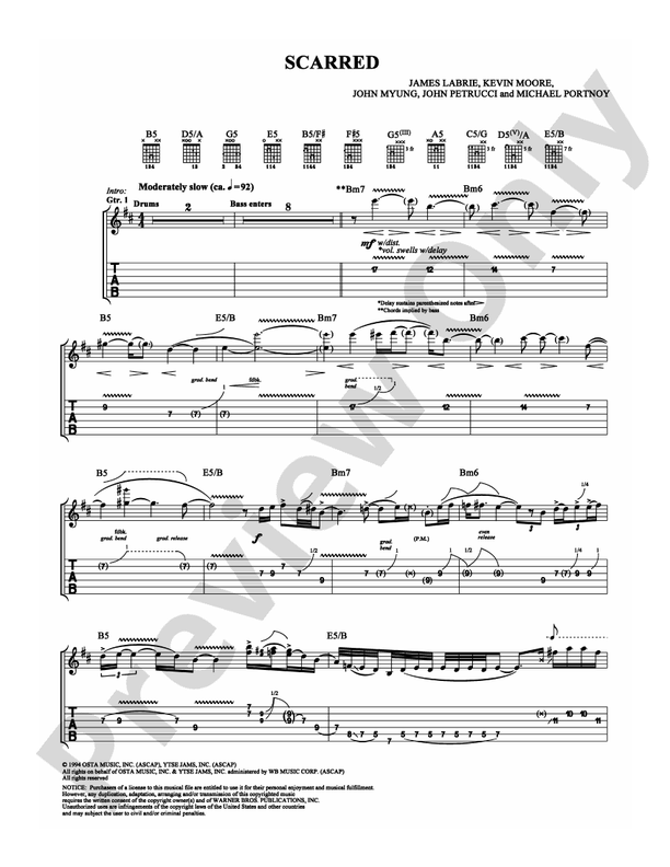 Scarred - Guitar TAB (Digital Download)