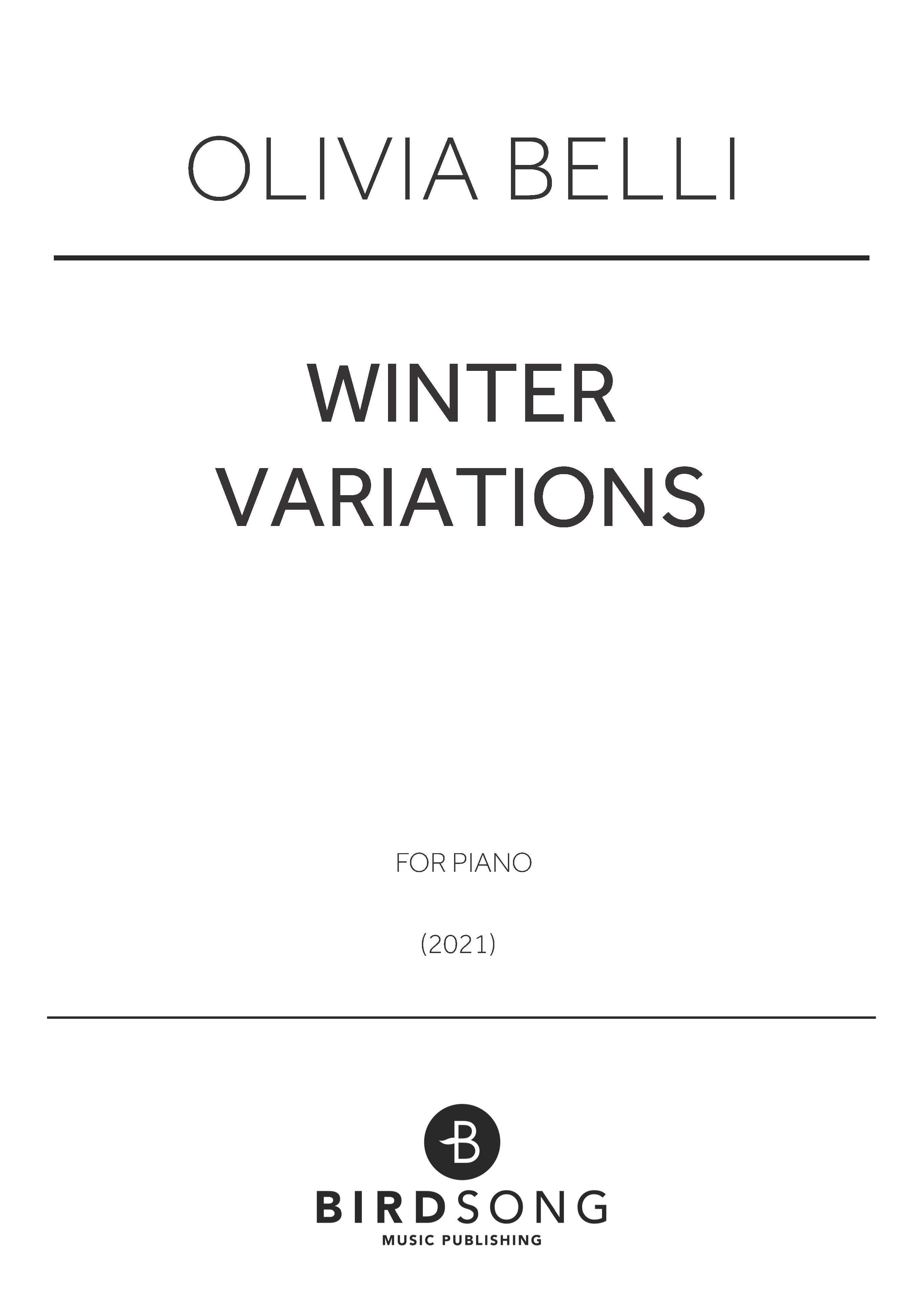 Belli - Winter Variations - Piano Solo (Digital Download)