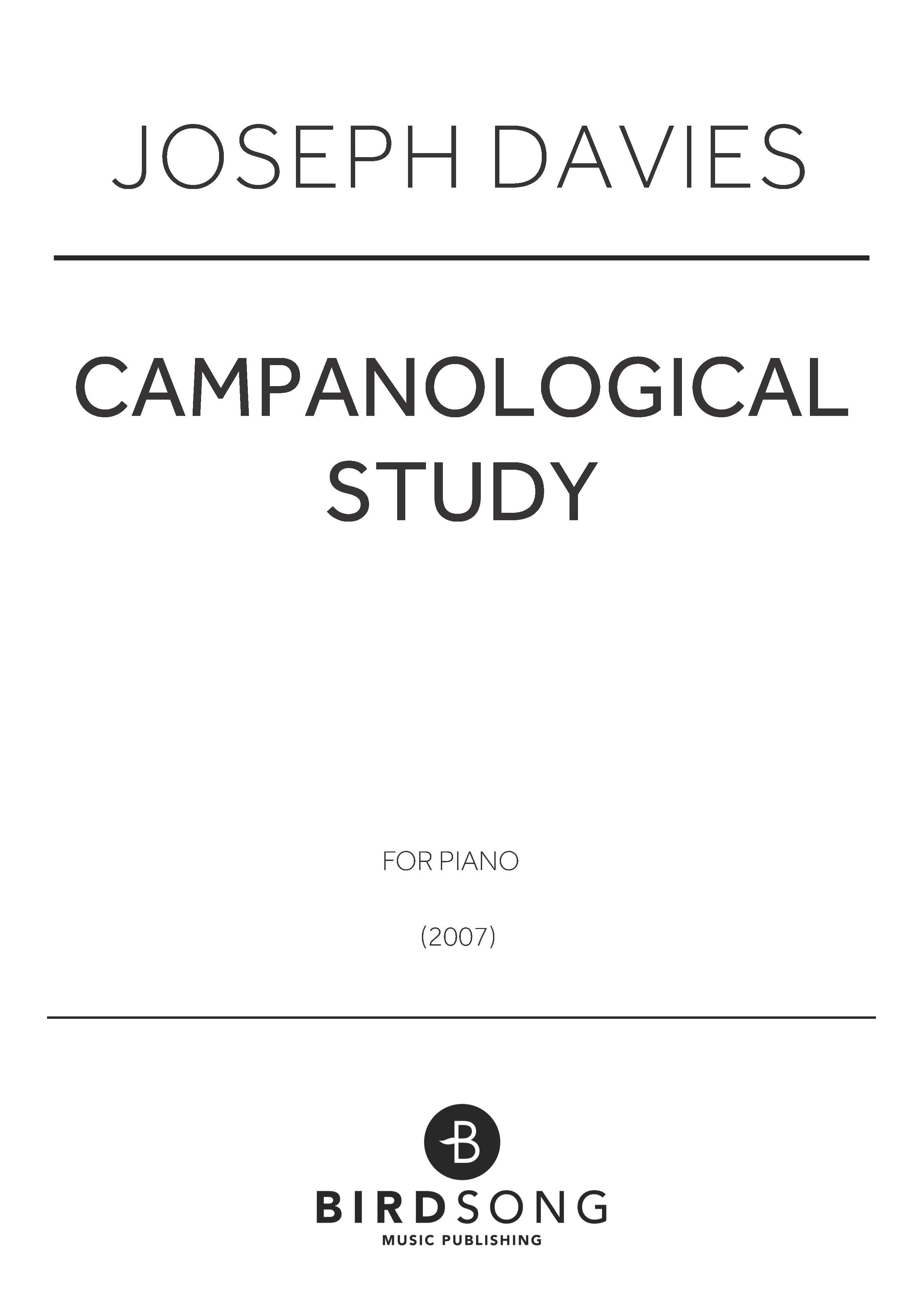Campanological Study - Piano Trio (Digital Download)