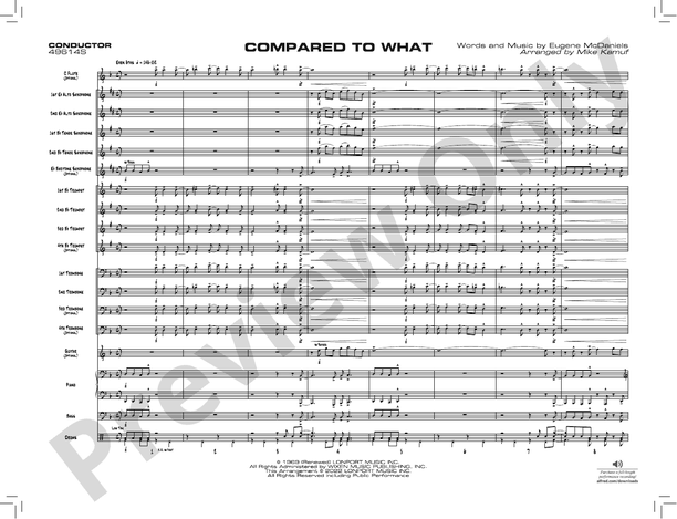 Compared to What – Jazz Ensemble Conductor Score & Parts (Digital Download)