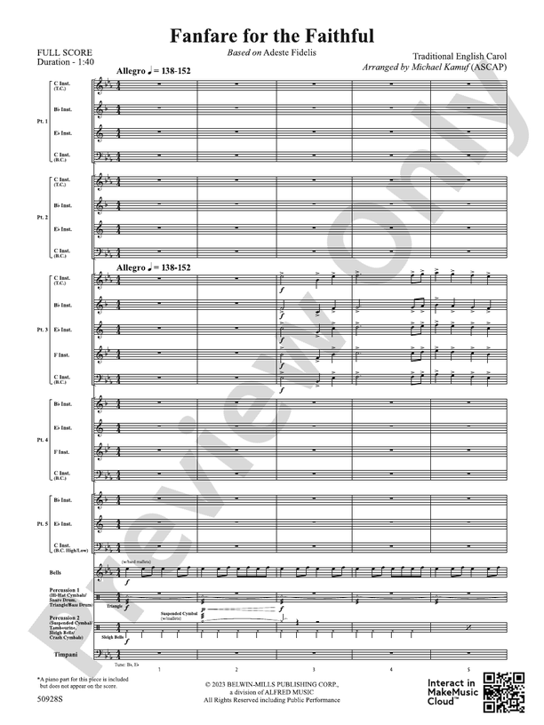 Fanfare for the Faithful (Flexible Arrangement) - Concert Band Conductor Score & Parts (Digital Download)