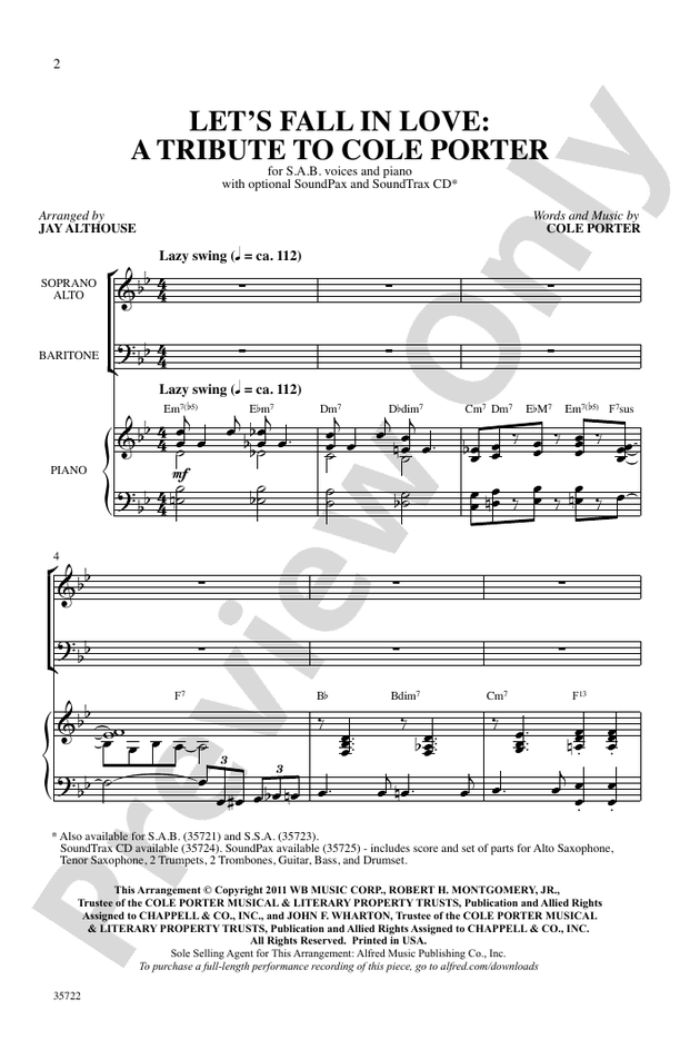 Let's Fall in Love – SAB Choral Octavo (Digital Download)