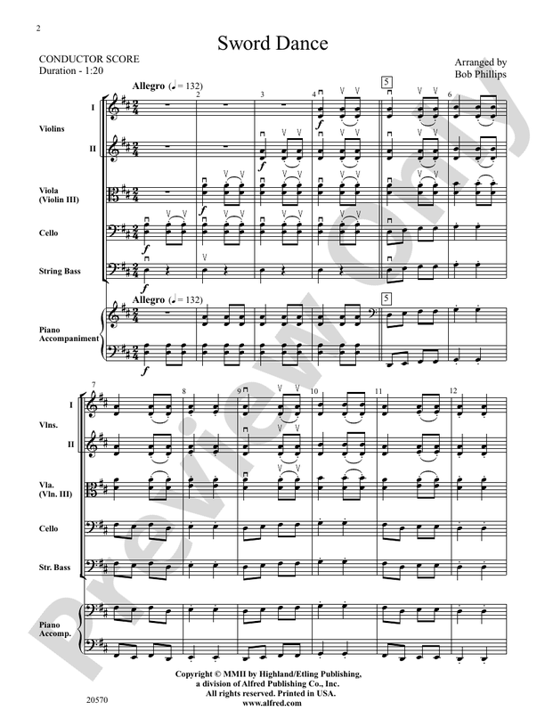 Sword Dance – String Orchestra Conductor Score & Parts (Digital Download)