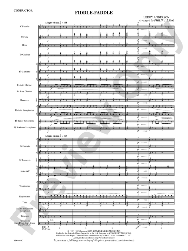 Fiddle-Faddle (Grade 3.5) - Concert Band Conductor Score & Parts (Digital Download)