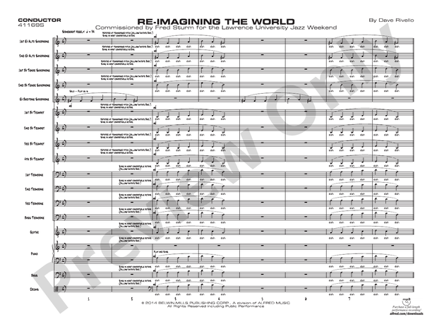 Re-Imagining the World - Jazz Ensemble Conductor Score & Parts (Digital Download)