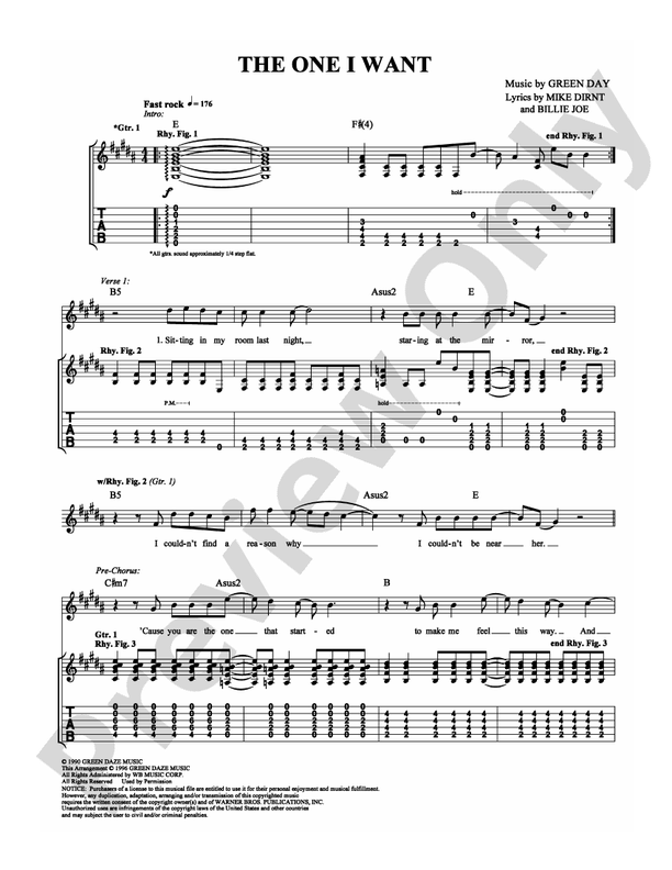 The One I Want - Guitar TAB (Digital Download)