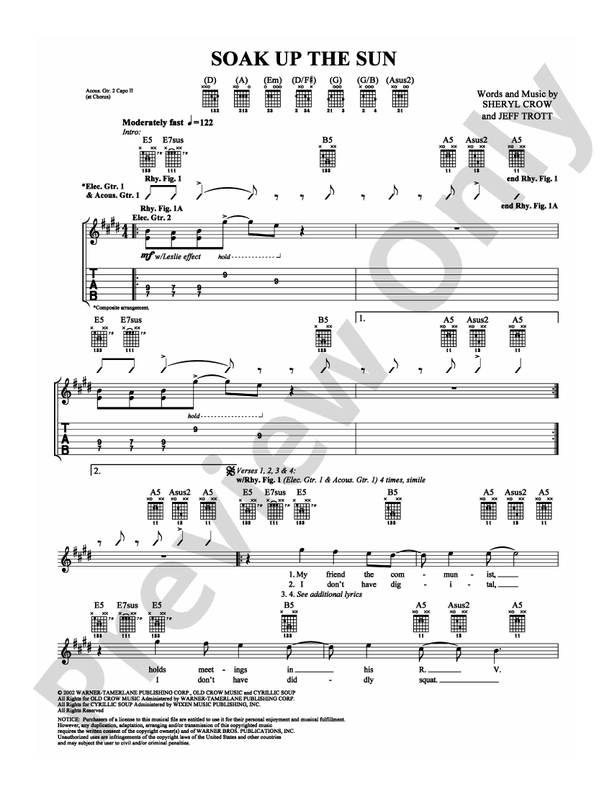 Soak Up the Sun - Guitar TAB (Digital Download)
