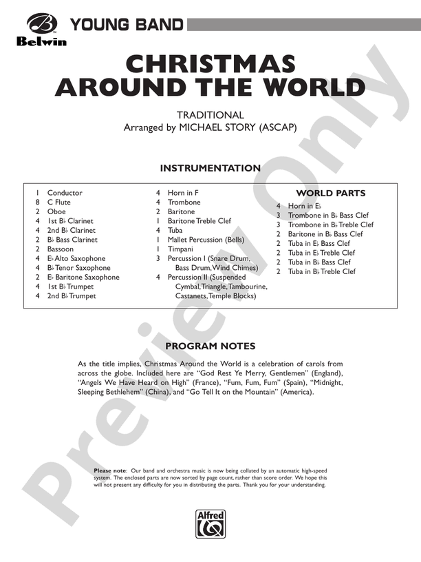 Christmas Around the World - Concert Band Conductor Score & Parts (Digital Download)