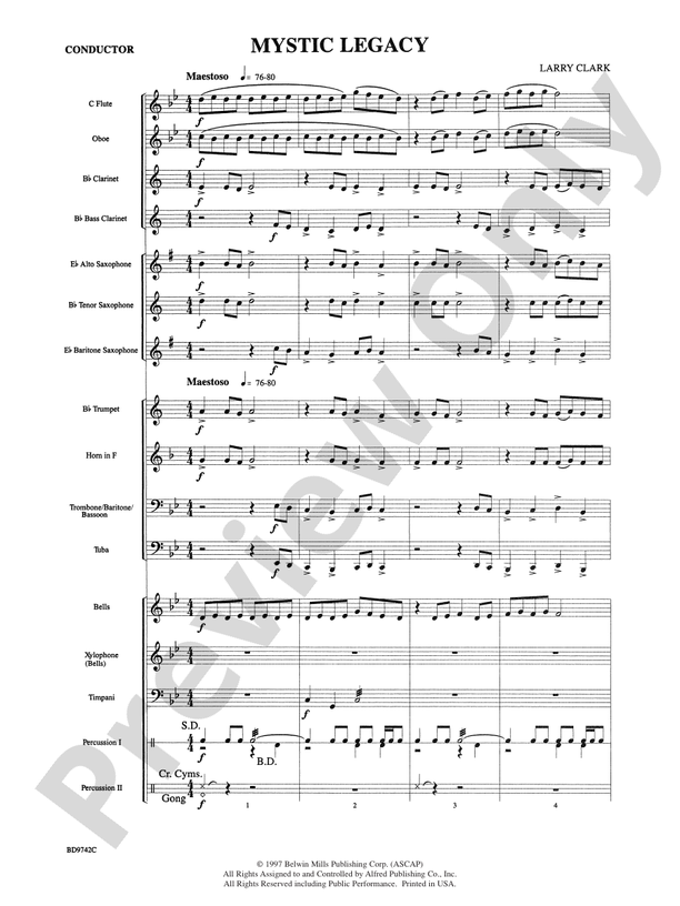 Mystic Legacy - Concert Band Conductor Score & Parts (Digital Download)