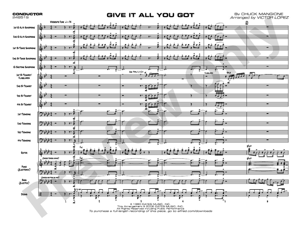 Give It All You Got - Jazz Ensemble Conductor Score & Parts (Digital Download)