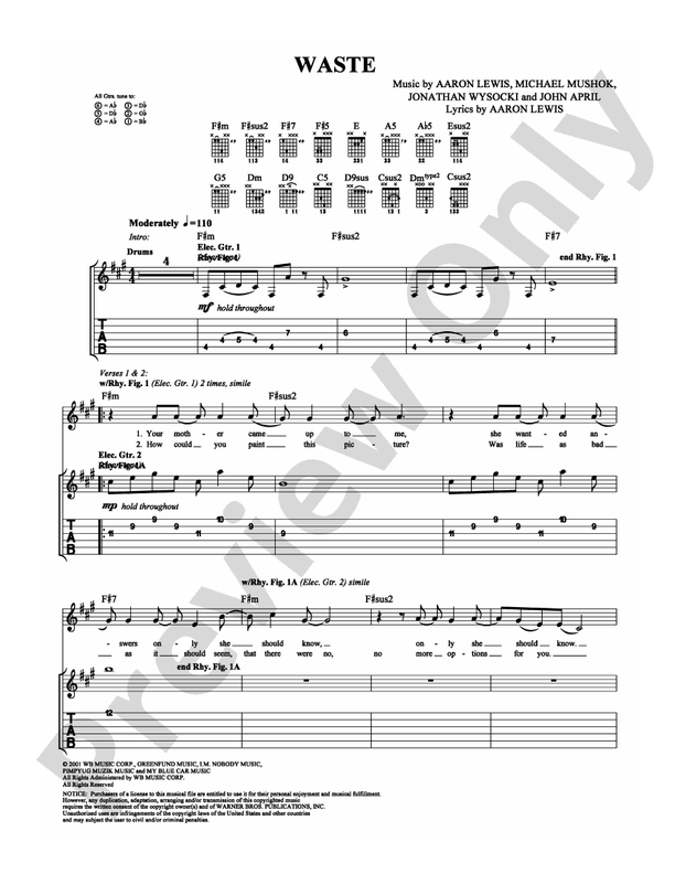 Waste - Guitar TAB (Digital Download)