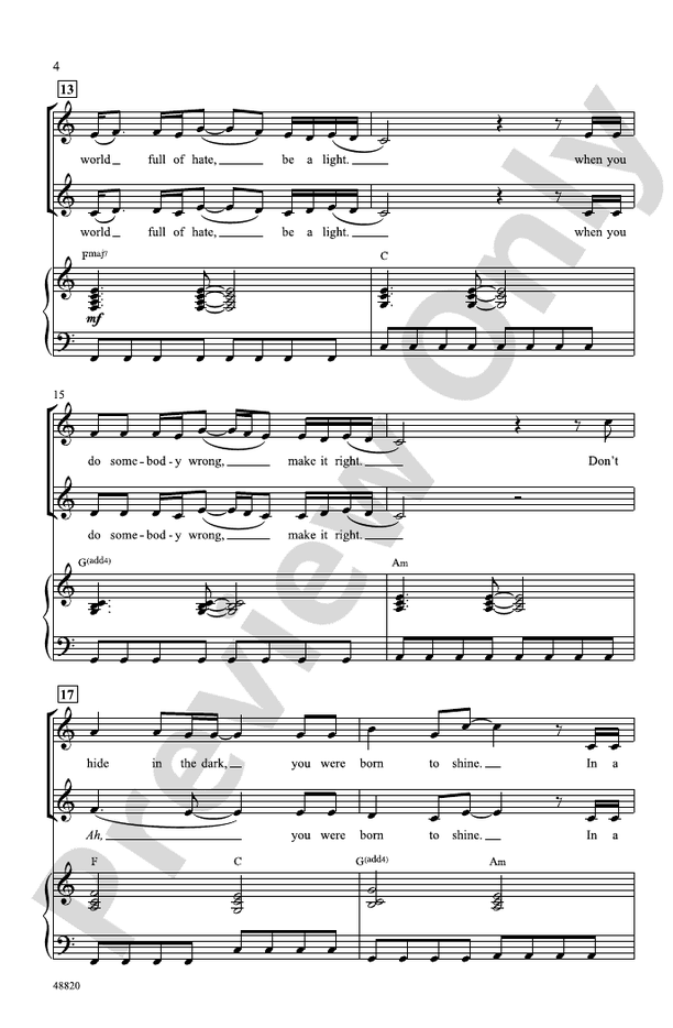 Be a Light – 2-Part Choral Octavo (Digital Download)