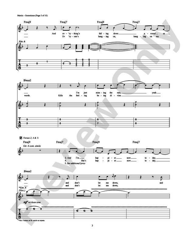 Sometimes - Guitar TAB (Digital Download)