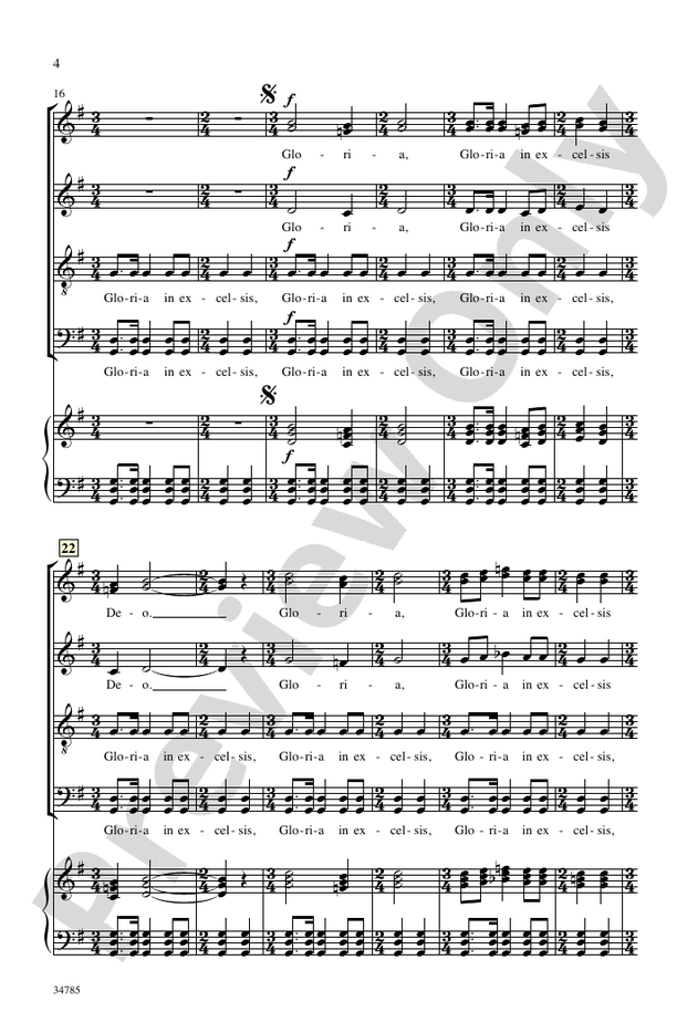Gloria in Excelsis Deo – SATB, a cappella Choral Octavo (Digital Download)