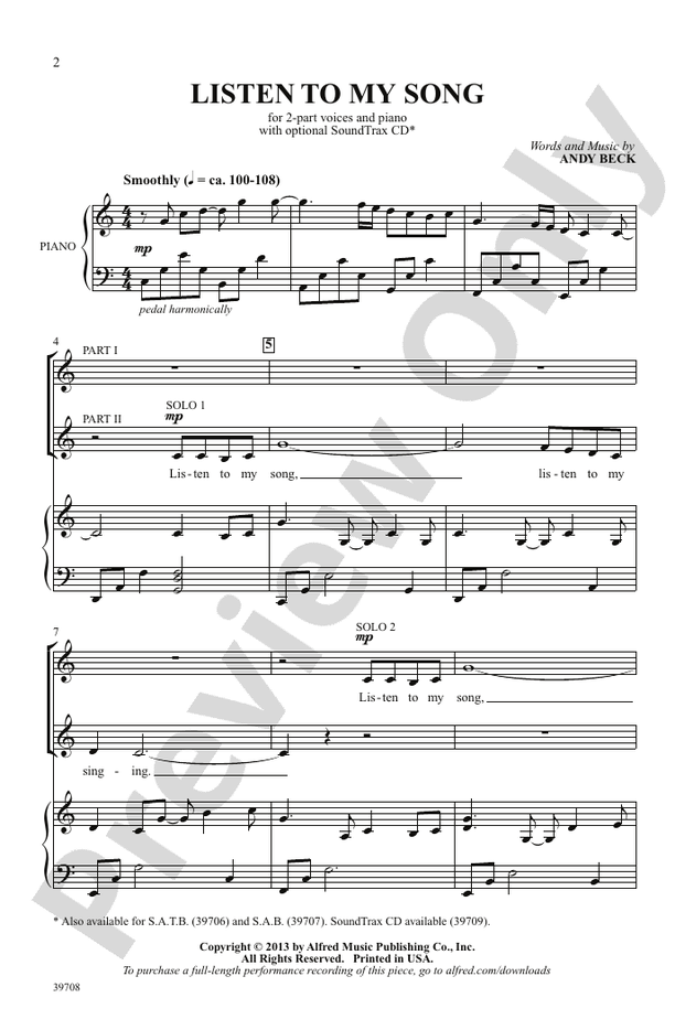 Listen to My Song – 2-Part Choral Octavo (Digital Download)