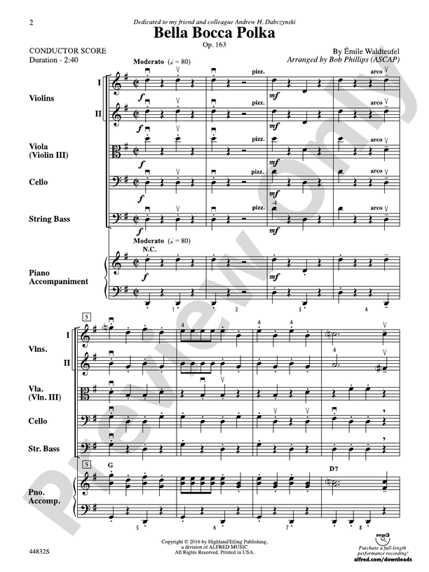 Bella Bocca Polka - String Orchestra Conductor Score & Parts (Digital Download)
