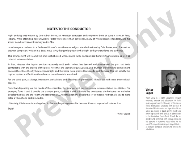Night and Day (Jazz Beginnings Series) – Jazz Ensemble Conductor Score & Parts (Digital Download)