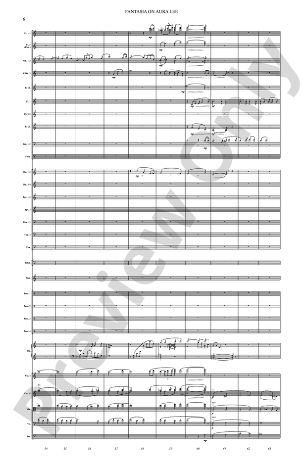 Fantasia on Aura Lee – Full Orchestra Conductor Score & Parts (Digital Download)