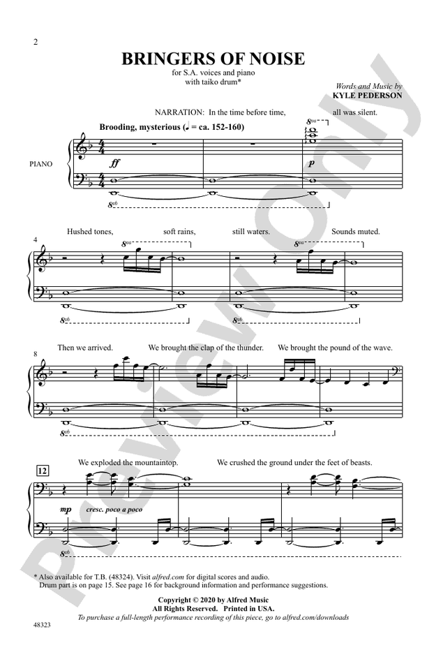 Bringers of Noise – SA Choral Octavo (Digital Download)