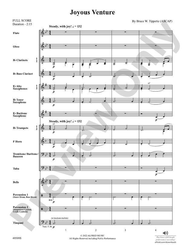 Joyous Venture - Concert Band Conductor Score & Parts (Digital Download)