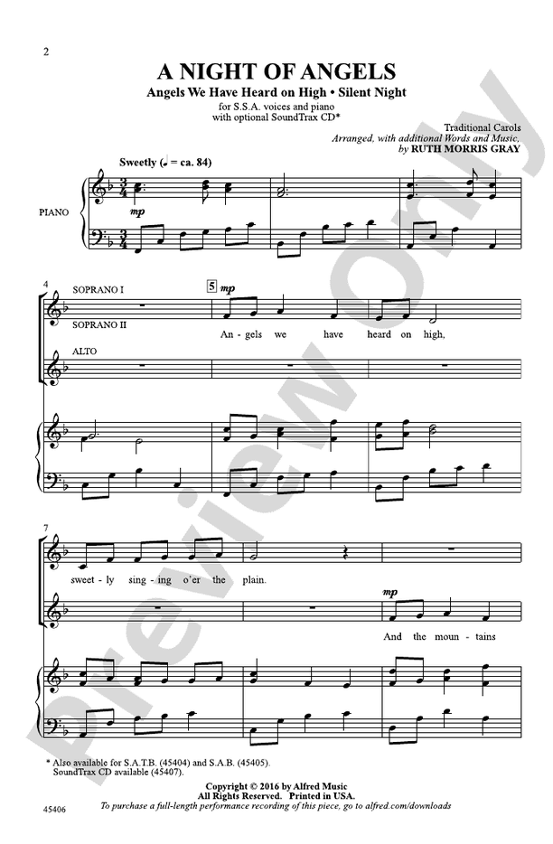 A Night of Angels - SSA Choral Octavo (Digital Download)