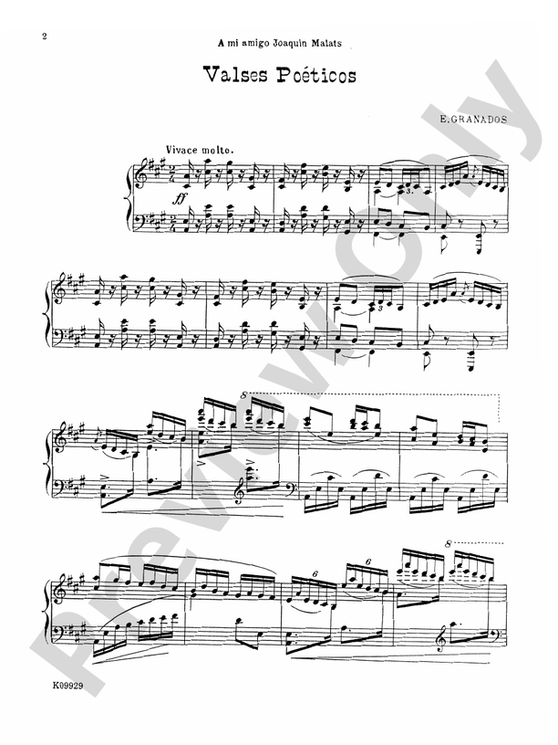 Granados - Valses Poeticos - Piano Solo (Digital Download)