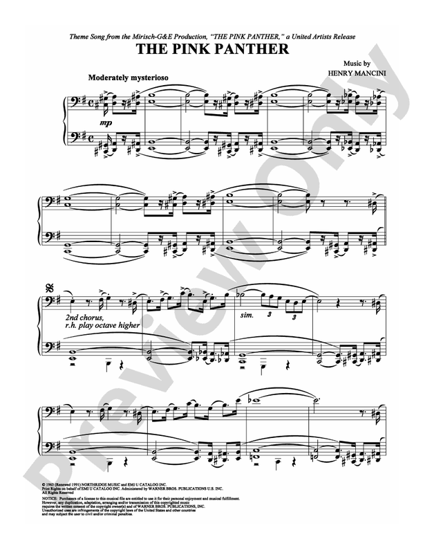 The Pink Panther - DSM-PS-0000842 - Easy Piano (Digital Download)