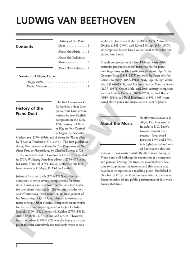 Mozart - Sonata in D Major, K. 448 - 2 Pianos, 4 Hands (Digital Download)