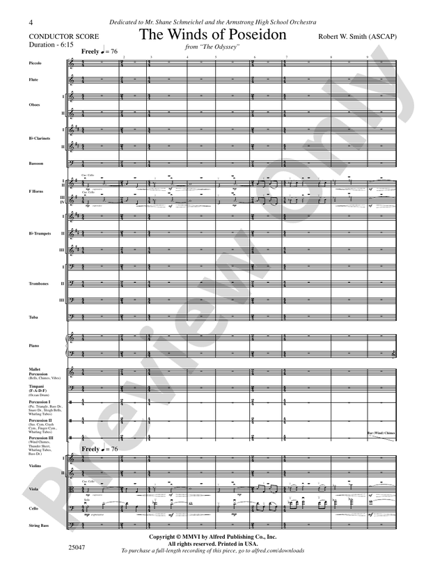The Winds of Poseidon – Full Orchestra Conductor Score & Parts (Digital Download)
