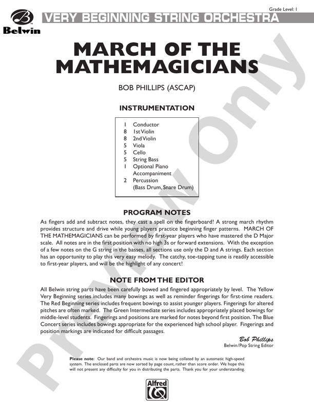 March of the Mathemagicians – String Orchestra Conductor Score & Parts (Digital Download)