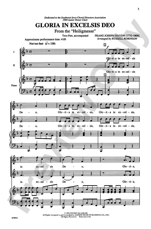 Gloria In Excelsis Deo – 2-Part Choral Octavo (Digital Download)