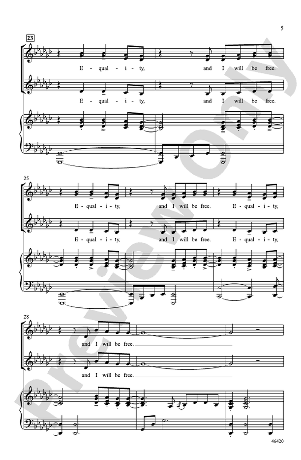 Equality – SSAA Choral Octavo (Digital Download)