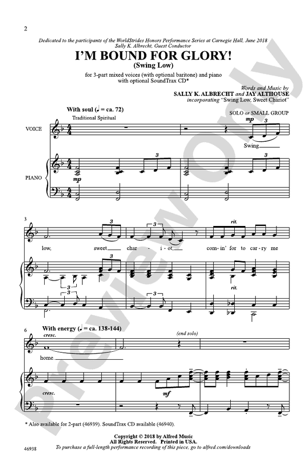 I'm Bound for Glory! – 3-Part Mixed Choral Octavo (Digital Download)