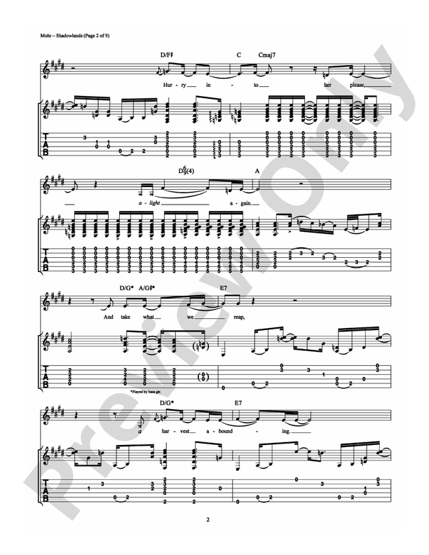 Shadowlands - Guitar TAB (Digital Download)