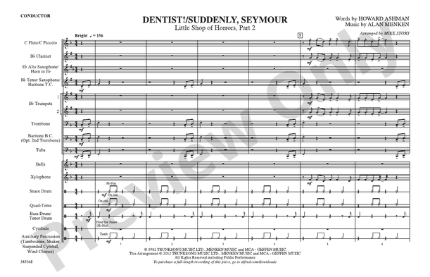 Dentist! / Suddenly, Seymour – Marching Band Conductor Score & Parts (Digital Download)