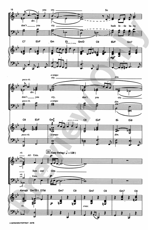 A Gershwin Portrait! The Music of George and Ira Gershwin - SATB Choral Octavo (Digital Download)