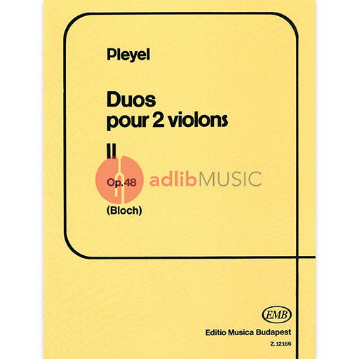 DUOS VOL 2 OP 48 FOR 2 VIOLINS [PLAYING SCORE] - PLEYEL - VIOLIN - EMB