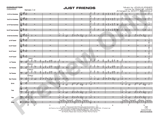 Just Friends (Jazz Band Series) – Jazz Ensemble Conductor Score & Parts (Digital Download)