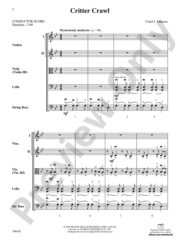 Critter Crawl – String Orchestra Conductor Score & Parts (Digital Download)