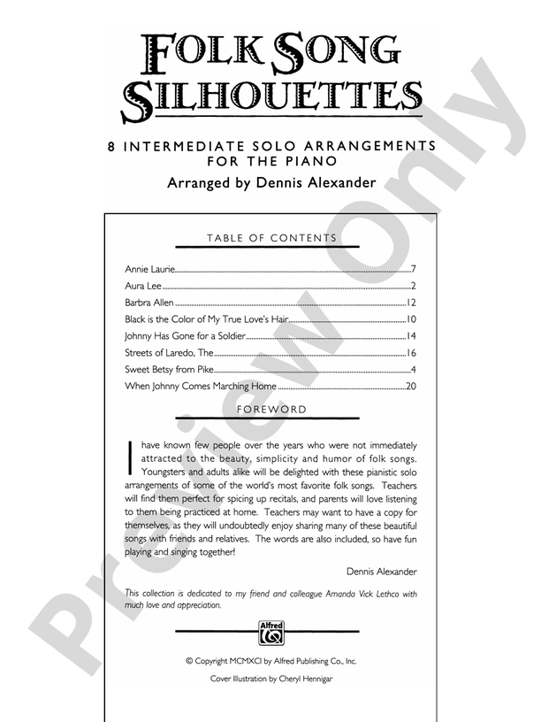 Folk Song Silhouettes - Piano (Digital Download)