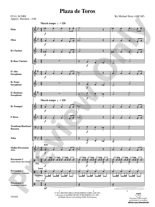 Plaza de Toros (Grade 1) - Concert Band Conductor Score & Parts (Digital Download)