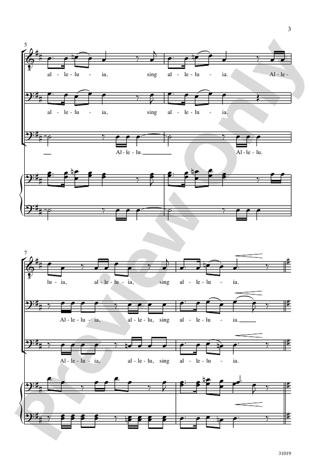 Alleluia - TBB, a cappella Choral Octavo (Digital Download)