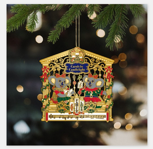 Deva Adornments Music Christmas Decoration Brass Two Koalas Singing Carols by Candlelight