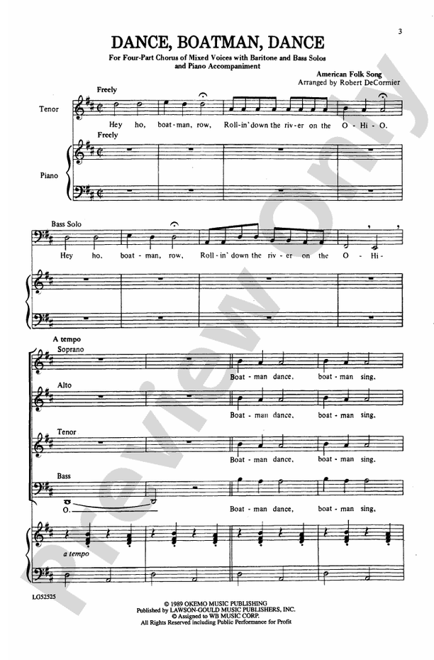Dance, Boatman, Dance – SATB Choral Octavo (Digital Download)