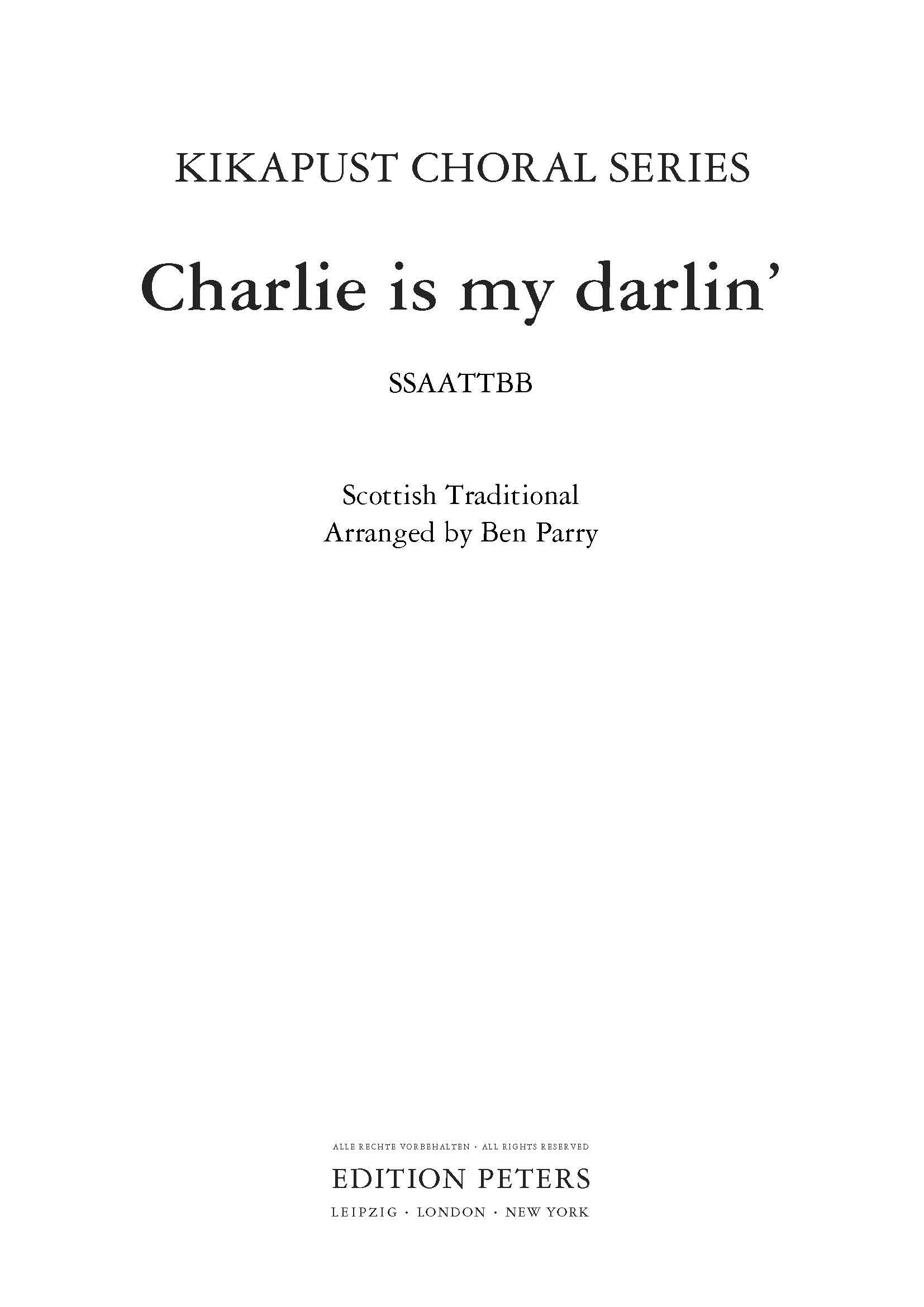 Charlie Is My Darlin' - SATB Choral Octavo (Digital Download)