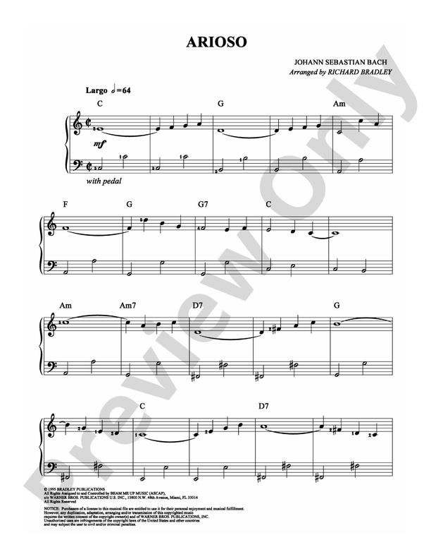 Bach - Arioso - Easy Piano (Digital Download)