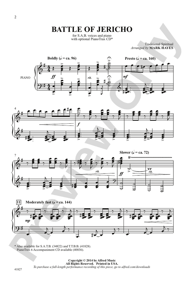 Battle of Jericho – SAB Choral Octavo (Digital Download)