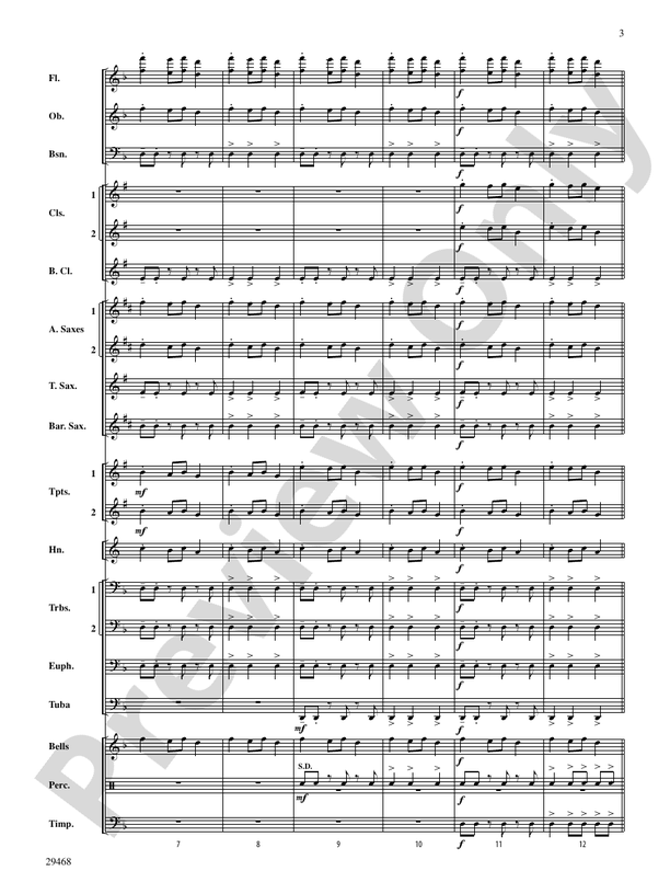 Carol of the Bells - Concert Band Conductor Score & Parts (Digital Download)